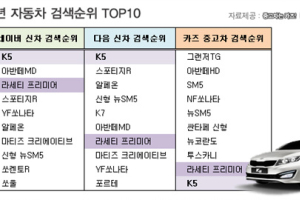 검색순위 2관왕 ‘K5’ 숨은 강자 ‘아반떼MD’
