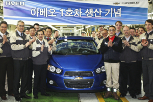 시보레 아베오, 1호차 생산